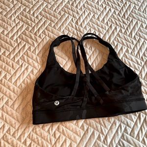 Lululemon Energy Bra Black Camo Sz 8